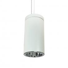 Nora NYLS3-6C1L240NP01CCW - 6" Sapphire III Cable Mount White Cylinder, Clear Reflector/Clear Flange, 120V; Phase Dimming,