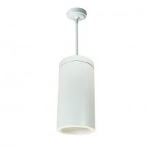 Nora NYLS3-6P1L427NP01WWW - 6" Sapphire III Pendant Mount White Cylinder, Matte Powder White Reflector/Matte Powder White