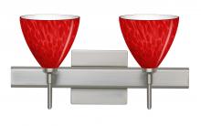 Besa Lighting 2SW-1779RC-LED-SN-SQ - Besa, Mia Vanity with Square Canopy, Red Cloud, Satin Nickel Finish, 2x5W LED