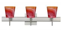Besa Lighting 3SW-5131SL-SN-SQ - Besa Wall With SQ Canopy Canto 5 Satin Nickel Solare 3x40W G9