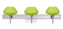 Besa Lighting 3SW-541035-LED-CR-SQ - Besa Wall With SQ Canopy Peri Chrome Chartreuese 3x5W LED