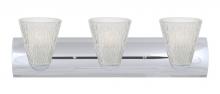 Besa Lighting 3WZ-NICO5GL-LED-CR - Nico 5 Vanity, Glitter Stone, Chrome Finish, 3x9W LED