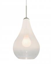 Besa Lighting J-LEONWC-SN - Besa, Leon Cord Pendant for Multiport Canopy, Milky White/Clear, Satin Nickel Finish,