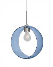 Besa Lighting J-PLATOBL-SN-NI - Besa, Plato Cord Pendant For Multiport Canopies, Blue, Satin Nickel Finish, 1x60W Med