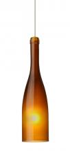 Besa Lighting 1XC-1685AF-LED-SN - Besa Pendant Botella 12 Satin Nickel Amber Frost 1x5W LED