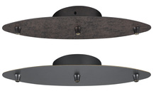 CAL Lighting CP3L-PN-DB - 3 lights Line Canopy for line voltage pendants  5in apart each light  6inx 14in elliptical