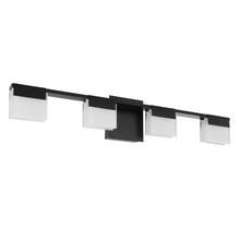 Eglo 203964A - 4 LT Integrated LED Bath/Vanity Light w/ Black Finish & Frosted Glass Shade