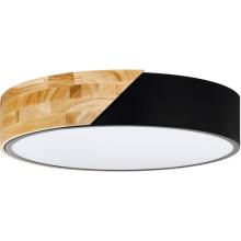 Eglo 99388A - 2 LT Ceiling Light w/ Black Fabric & Wood Finish & White Plastic Diffuser