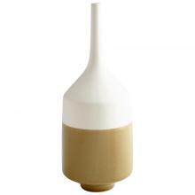 Cyan Designs 06888 - Groove Line Vase White And Olive Crackle - Large