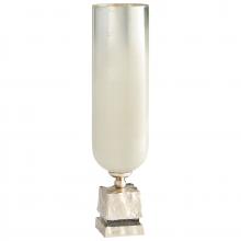 Cyan Designs 09773 - Isadora Vase Nickel And Snow White Glass - Large
