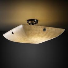 Justice Design Group CLD-9651-25-MBLK-F4 - 18" Semi-Flush Bowl w/ Large Square w/ Point Finials