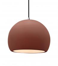 Justice Design Group CER-6535-CLAY-NCKL-BKCD - Large Globe 1-Light Pendant