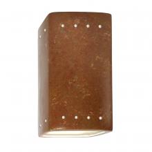 Justice Design Group CER-0925-PATR-LED1-1000 - Small Rectangle w/ Perfs - Open Top & Bottom - LED