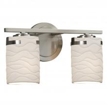 Justice Design Group POR-8452-10-WAVE-NCKL - Atlas 2-Light Bath Bar