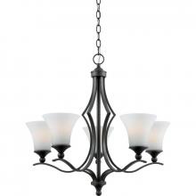 Quoizel SR5005IN - Five Light Iron Gate Etched Painted White Inside Glass Up Chandelier