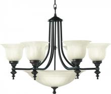 Dolan Designs 665-30 - Richland 6+3Lt Bowl Chandelier Royal Bronze
