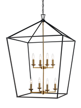Trans Globe 10265 BK/AG - 8LT PENDANT-XL-BIRD CAGE-BK/AG