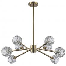 Trans Globe 11668 AG - 8LT PENDANT-CRYSTAL SHADE-AG