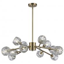 Trans Globe 11669 AG - 12LT PENDANT-CRYSTAL SHADE-AG