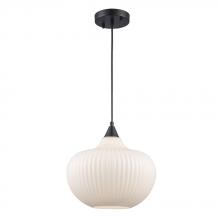 Trans Globe 16181 BK - 1LT PENDANT-12" WHITE JADE GLA