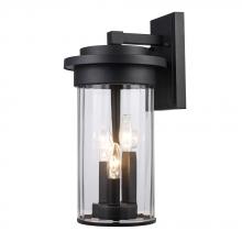 Trans Globe 51411 BK - 3LT OUTD WALL-8" CLEAR FLUTED-