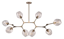 Trans Globe PND-2093 AG - 8LT PENDANT WEB CL GLS-AG