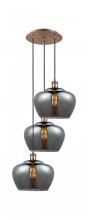 Innovations Lighting 113B-3P-AC-G93-L - Fenton - 3 Light - 18 inch - Antique Copper - Cord Hung - Multi Pendant