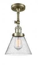 Innovations Lighting 201F-AB-G44 - Cone - 1 Light - 8 inch - Antique Brass - Adjustable Semi-Flush Mount