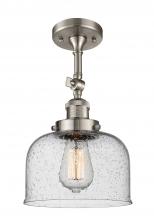 Innovations Lighting 201F-SN-G74 - Bell - 1 Light - 8 inch - Brushed Satin Nickel - Adjustable Semi-Flush Mount