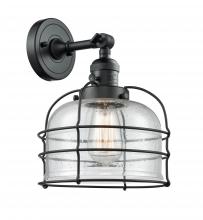 Innovations Lighting 203SW-BK-G74-CE - Bell Cage - 1 Light - 9 inch - Matte Black - Adjustable Sconce