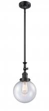Innovations Lighting 206-BK-G204-8 - Beacon - 1 Light - 8 inch - Matte Black - Stem Hung - Adjustable Mini Pendant