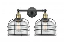 Innovations Lighting 208-BAB-G72-CE - Bell Cage - 2 Light - 19 inch - Black Antique Brass - Adjustable Bath Vanity Light
