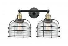 Innovations Lighting 208-BAB-G74-CE - Bell Cage - 2 Light - 19 inch - Black Antique Brass - Adjustable Bath Vanity Light