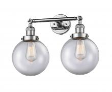 Innovations Lighting 208-PC-G202-8 - Beacon - 2 Light - 19 inch - Polished Chrome - Adjustable Bath Vanity Light