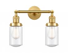 Innovations Lighting 208-SG-G314 - Dover - 2 Light - 14 inch - Satin Gold - Adjustable Bath Vanity Light