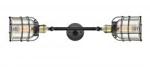 Innovations Lighting 208L-BAB-G58-CE - Bell Cage - 2 Light - 6 inch - Black Antique Brass - Adjustable Bath Vanity Light