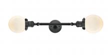 Innovations Lighting 208L-BK-G201-6 - Beacon - 2 Light - 6 inch - Matte Black - Adjustable Bath Vanity Light