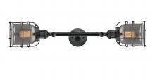Innovations Lighting 208L-BK-G53-CE - Bell Cage - 2 Light - 6 inch - Matte Black - Adjustable Bath Vanity Light