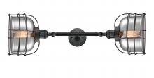 Innovations Lighting 208L-BK-G73-CE - Bell Cage - 2 Light - 9 inch - Matte Black - Adjustable Bath Vanity Light