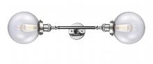Innovations Lighting 208L-PC-G204-8 - Beacon - 2 Light - 8 inch - Polished Chrome - Adjustable Bath Vanity Light