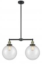 Innovations Lighting 209-BAB-G204-10 - Beacon - 2 Light - 25 inch - Black Antique Brass - Stem Hung - Adjustable Island Light