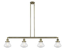 Innovations Lighting 214-AB-G324 - Olean - 4 Light - 51 inch - Antique Brass - Stem Hung - Adjustable Island Light