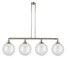 Innovations Lighting 214-PN-G202-12 - Beacon - 4 Light - 56 inch - Polished Nickel - Stem Hung - Adjustable Island Light
