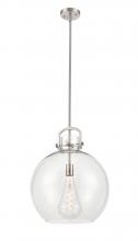 Innovations Lighting 410-1S-SN-16CL - Newton Sphere - 1 Light - 16 inch - Brushed Satin Nickel - Cord hung - Pendant