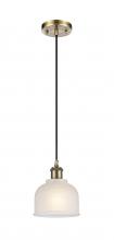 Innovations Lighting 516-1P-AB-G411 - Dayton - 1 Light - 6 inch - Antique Brass - Cord hung - Mini Pendant