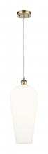 Innovations Lighting 516-1P-AB-G456-8WH - Chelsea - 1 Light - 8 inch - Antique Brass - Cord hung - Mini Pendant