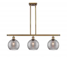 Innovations Lighting 516-3I-BB-G1213-8SM - Athens Deco Swirl - 3 Light - 36 inch - Brushed Brass - Cord hung - Island Light