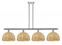 Innovations Lighting 516-4I-PC-RBD-12-NAT - Woven Rattan - 4 Light - 50 inch - Polished Chrome - Multi Pendant