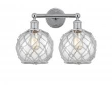 Innovations Lighting 616-2W-PC-G122-8RW - Farmhouse Rope - 2 Light - 17 inch - Polished Chrome - Bath Vanity Light