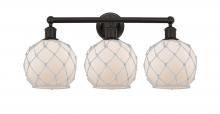 Innovations Lighting 616-3W-OB-G121-8RW - Farmhouse Rope - 3 Light - 26 inch - Oil Rubbed Bronze - Bath Vanity Light